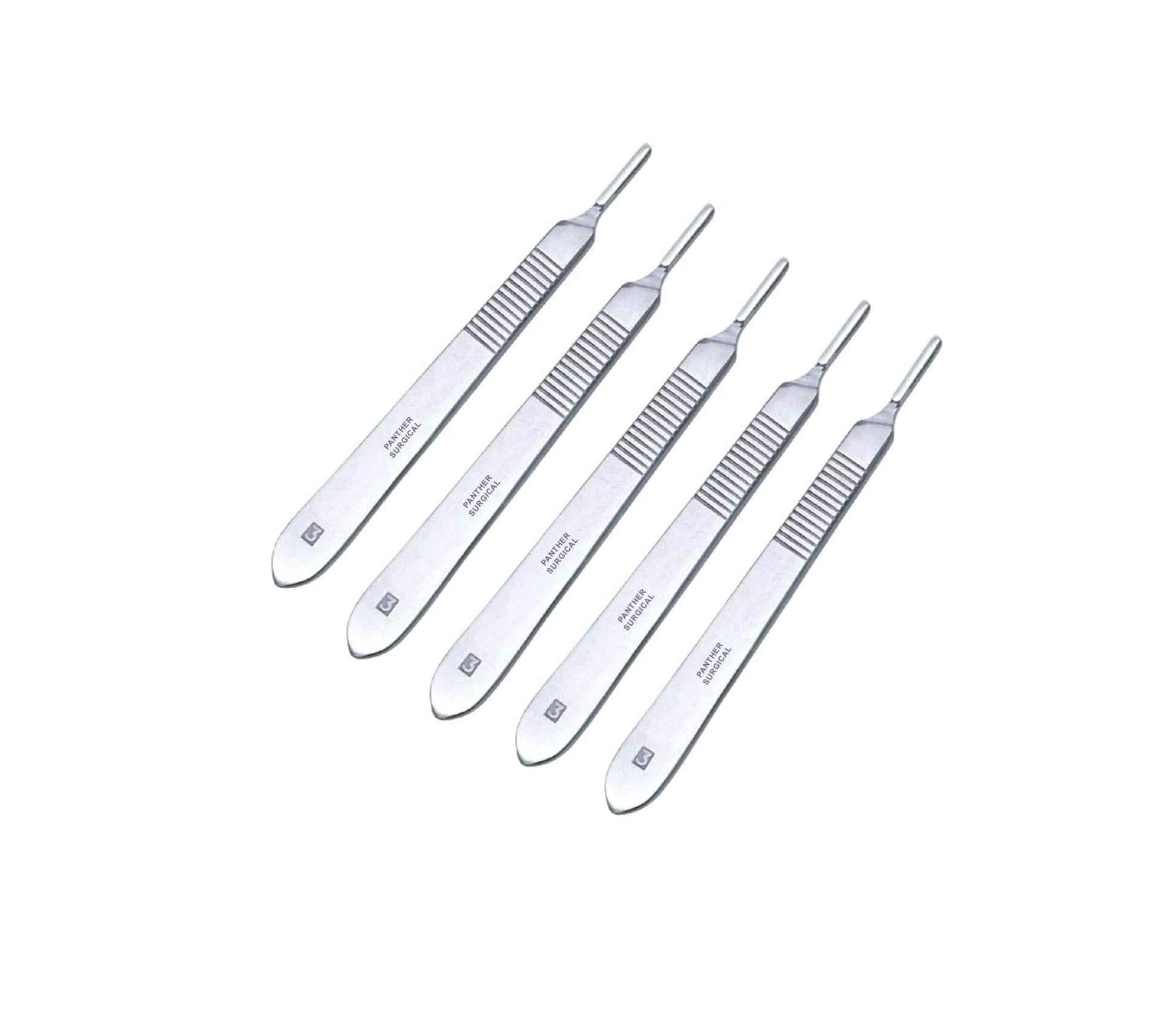 Precision stainless steel scalpel handles, ideal for modeling.