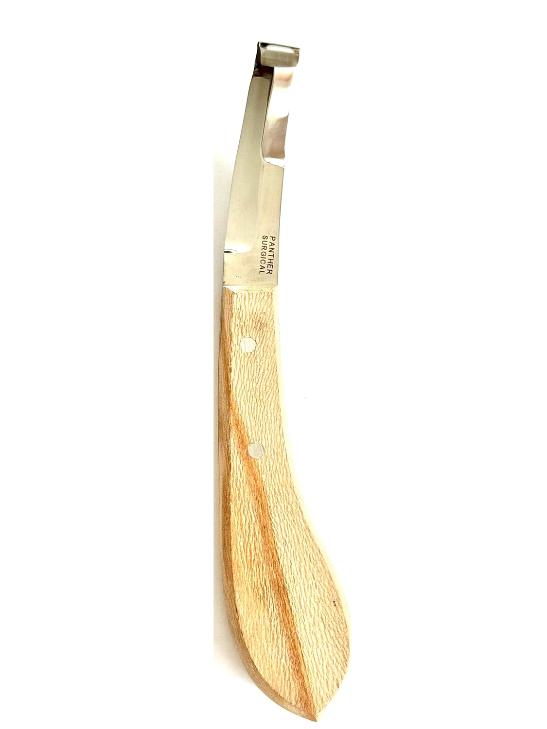 Stainless steel farrier trimmer with wooden grip