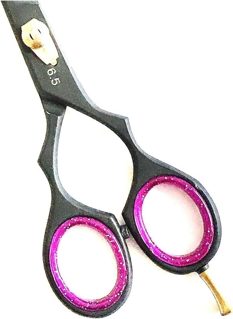 close-up of ergonomic hair cutting scissors