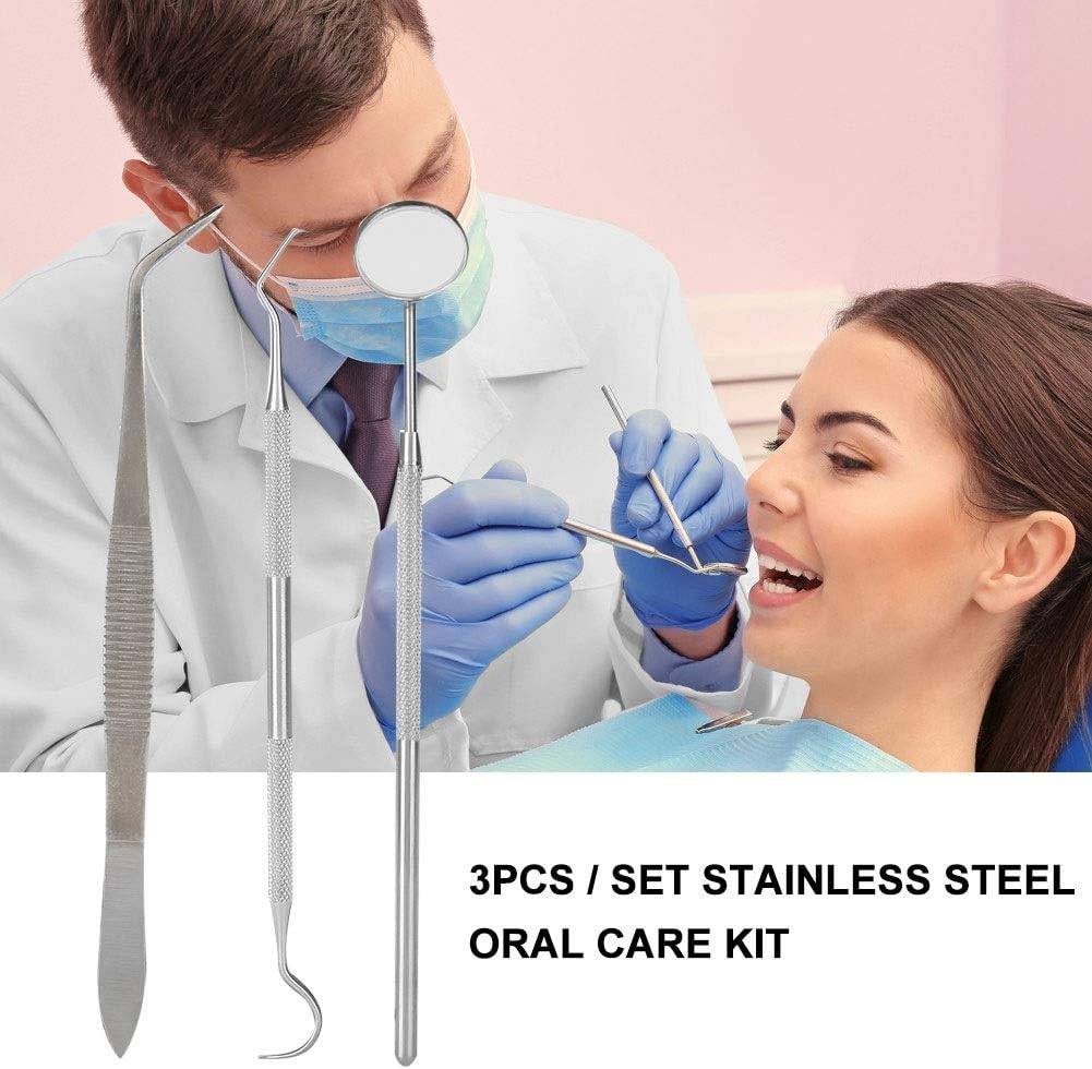 3pcs stainless steel oral care kit used by dentist