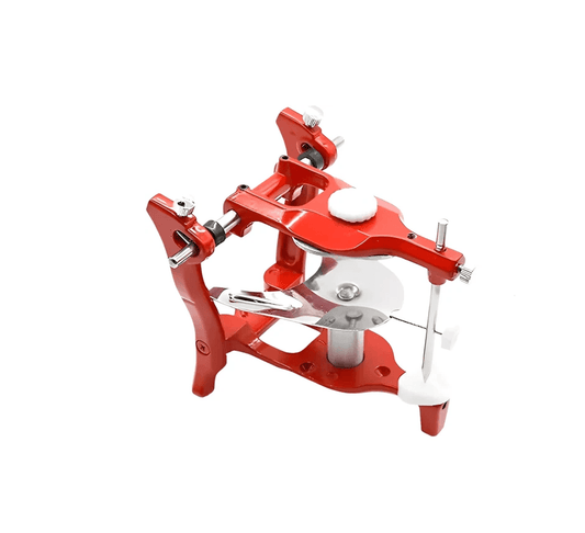 Red stainless steel dental articulator for precision work