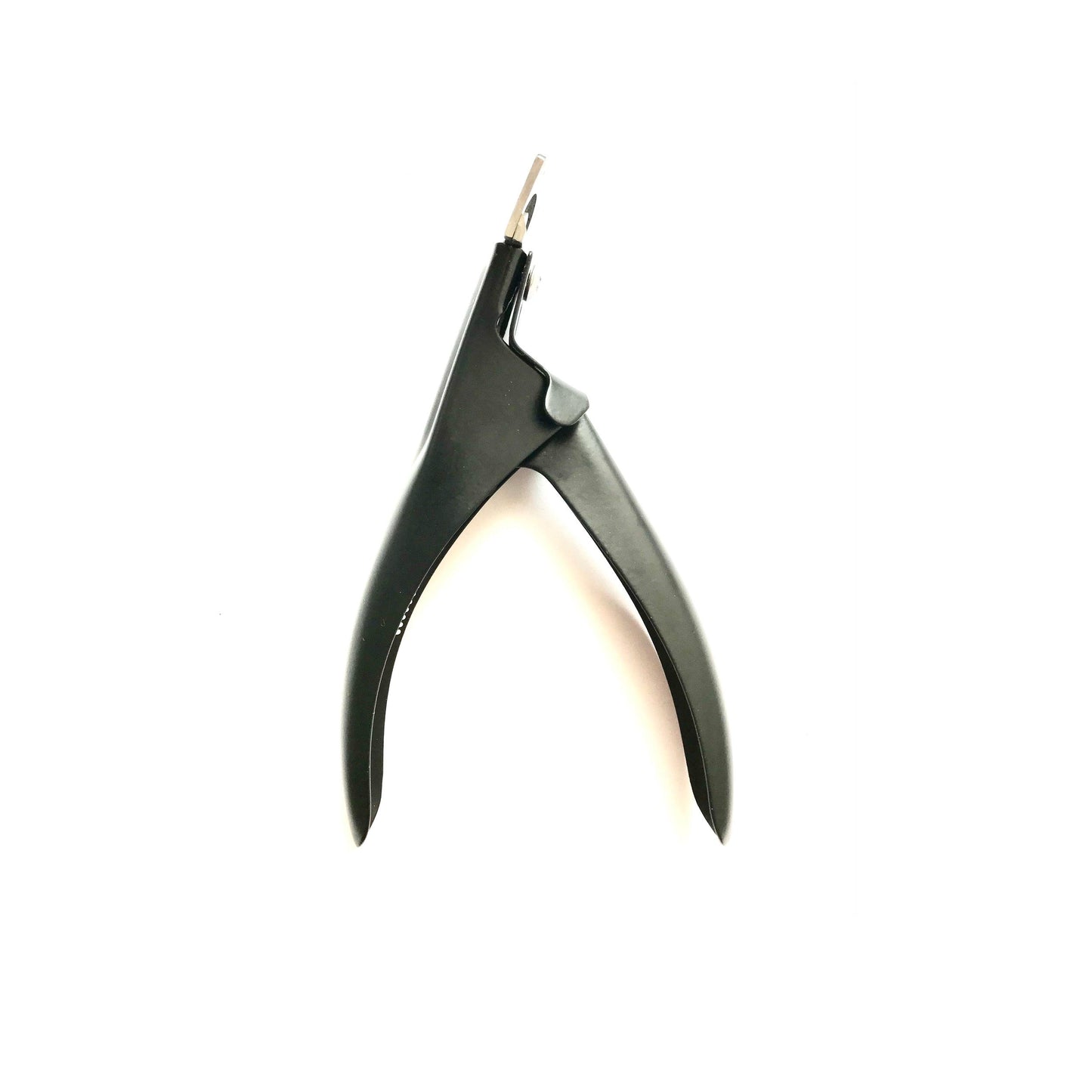 Side view of black acrylic nail cutter