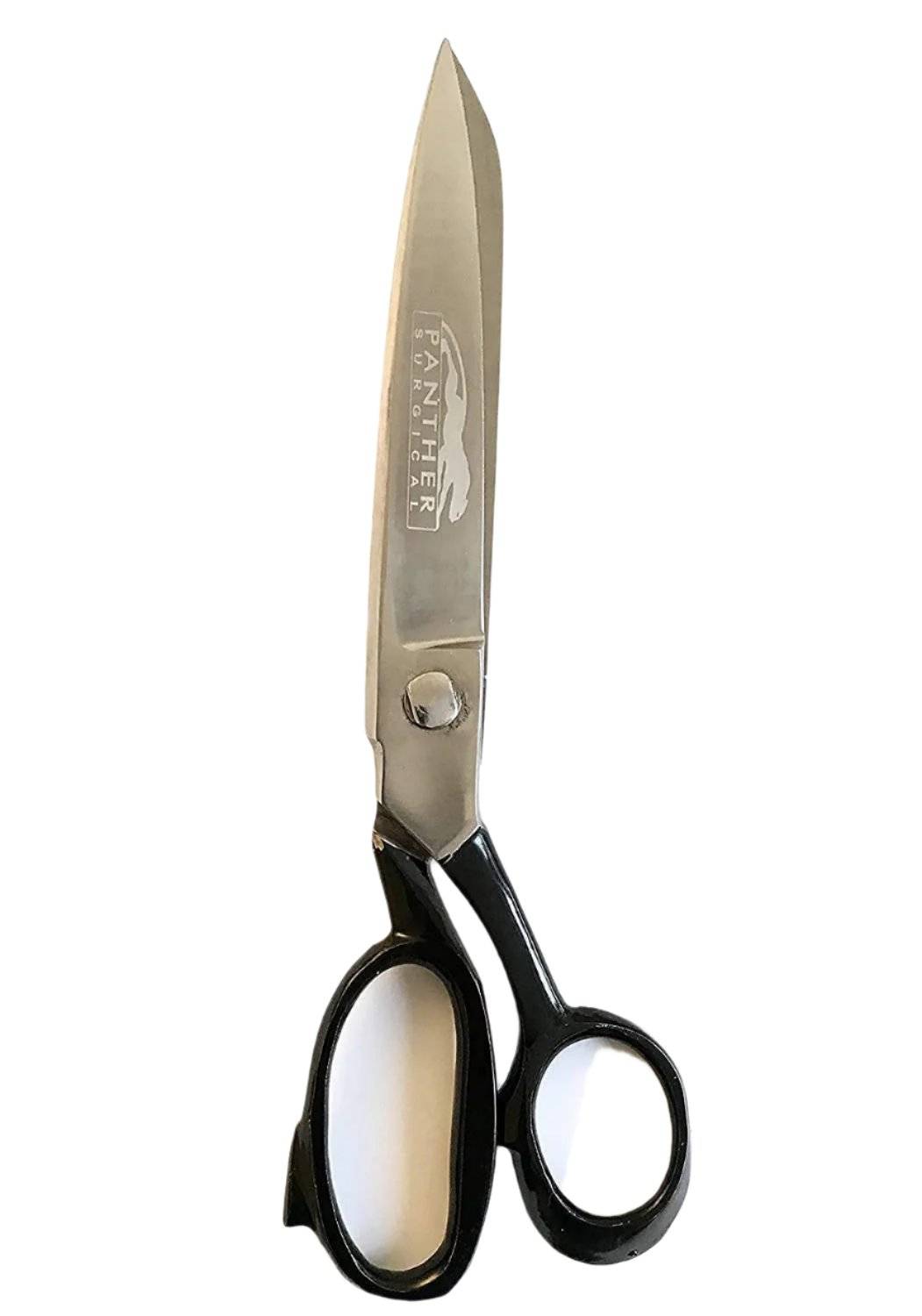 Single stainless steel dressmaking scissor with black handle