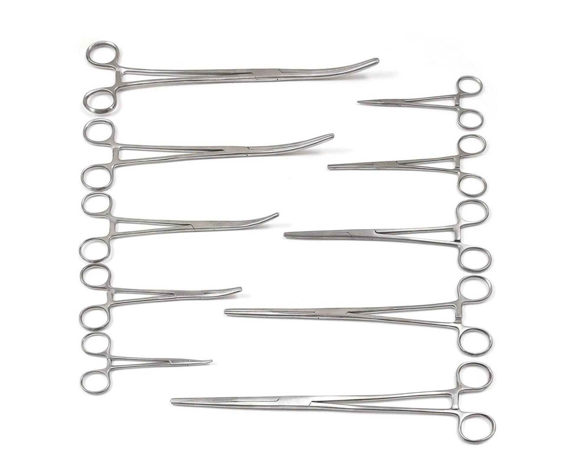 Assorted sizes of stainless steel fishing forceps