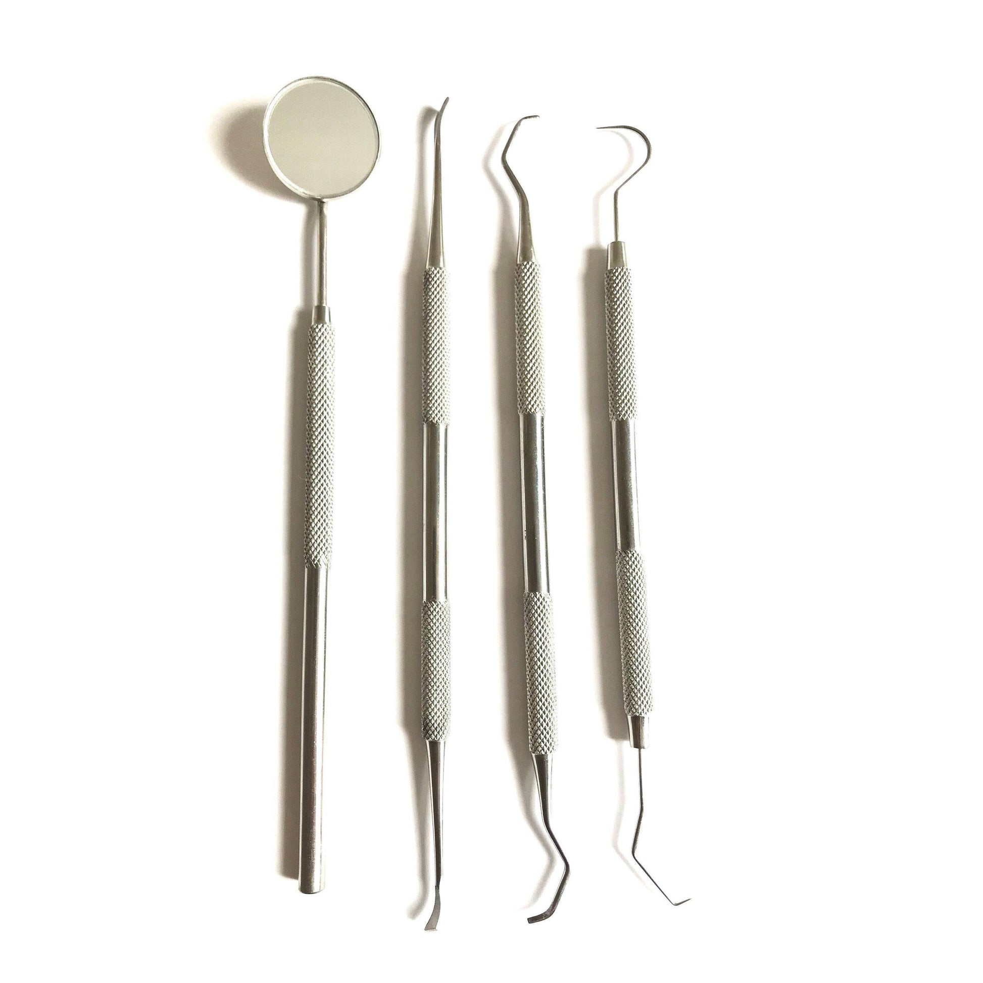 Stainless steel dental tools set with mirror and probes