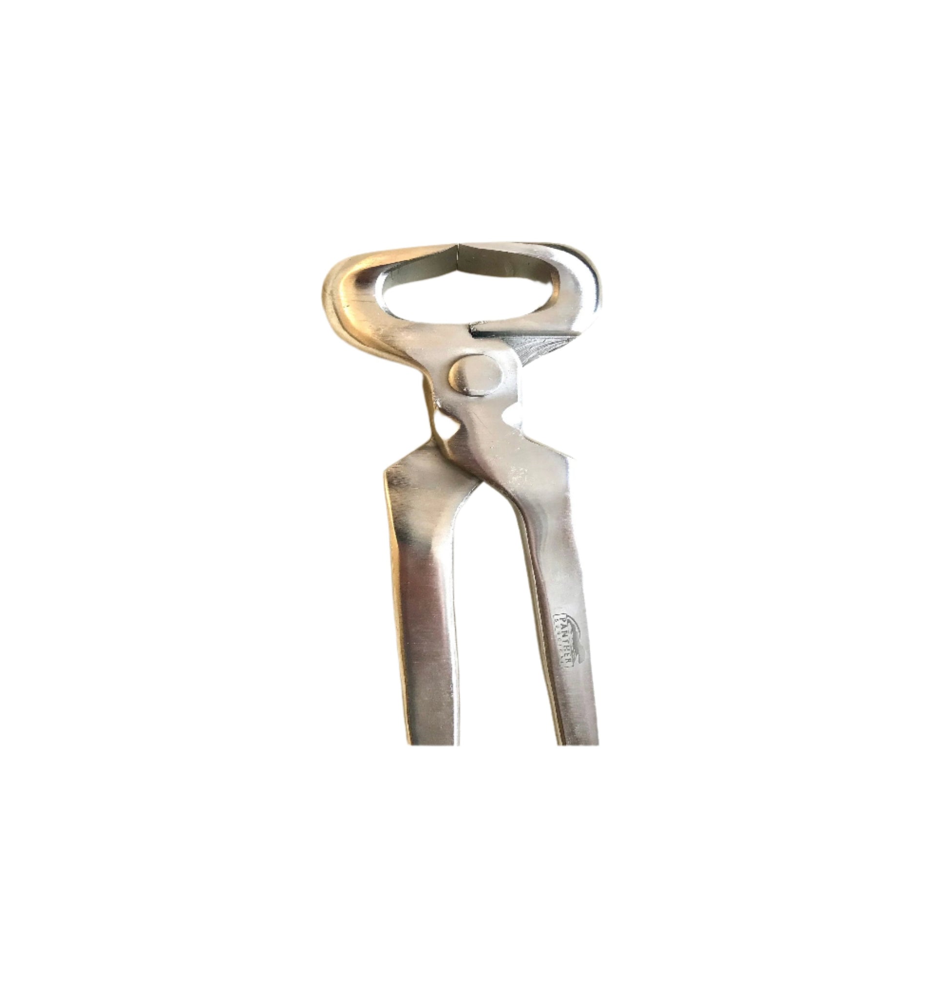 Top view of stainless steel hoof pliers