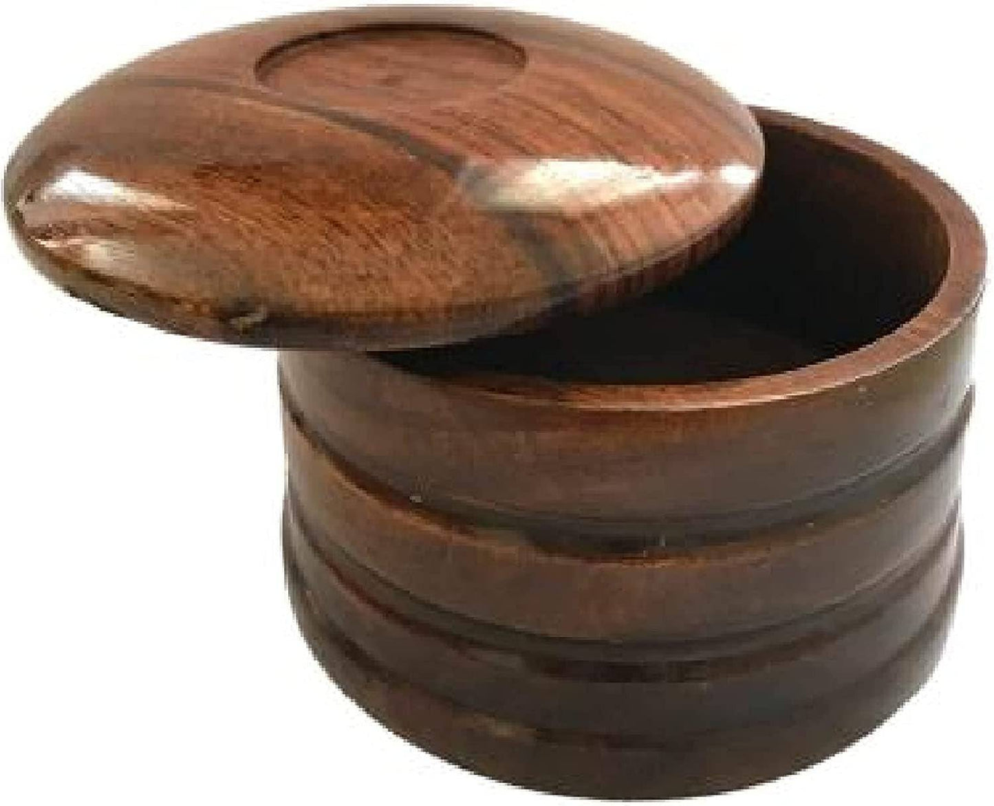 Wooden shaving bowl with lid