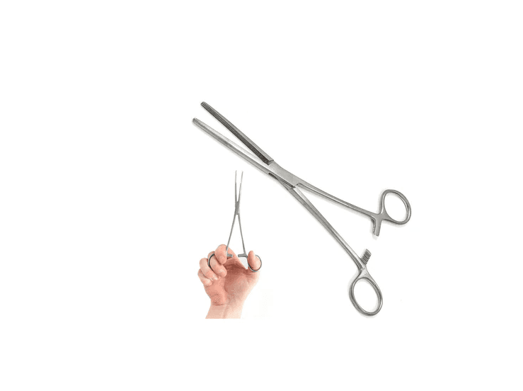 Stainless steel straight fishing forceps with hand holding smaller pliers